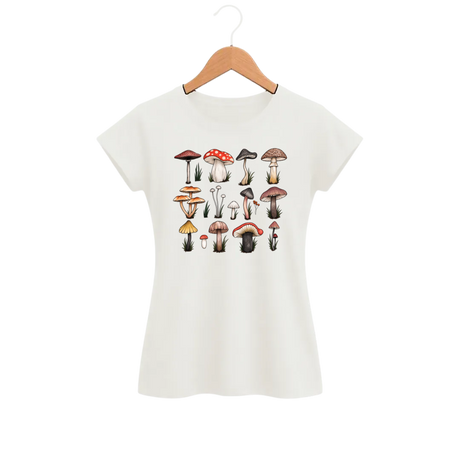 Camiseta Feminina Baby Look Cogumelo Treze Chapéus