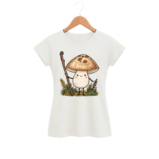 Camiseta Feminina Baby Look Cogumelo Um Passo de Cada Vez