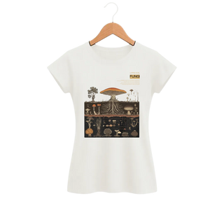 Camiseta Feminina Baby Look Cogumelo Vida Fúngica