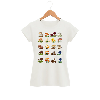 Camiseta Feminina Baby Look Cogumelo Vinte Vizinhos