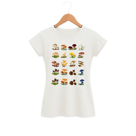 Camiseta Feminina Baby Look Cogumelo Vinte Vizinhos