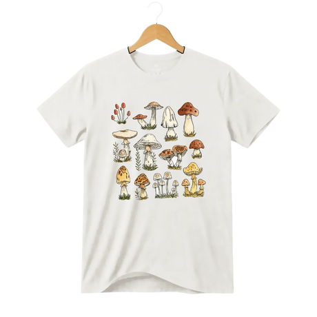 Camiseta Cogumelo Aquarela Terrosa
