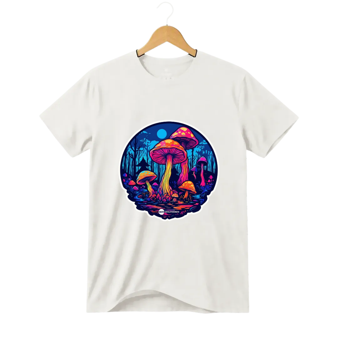 Camiseta Cogumelos do Bosque Fluorescente