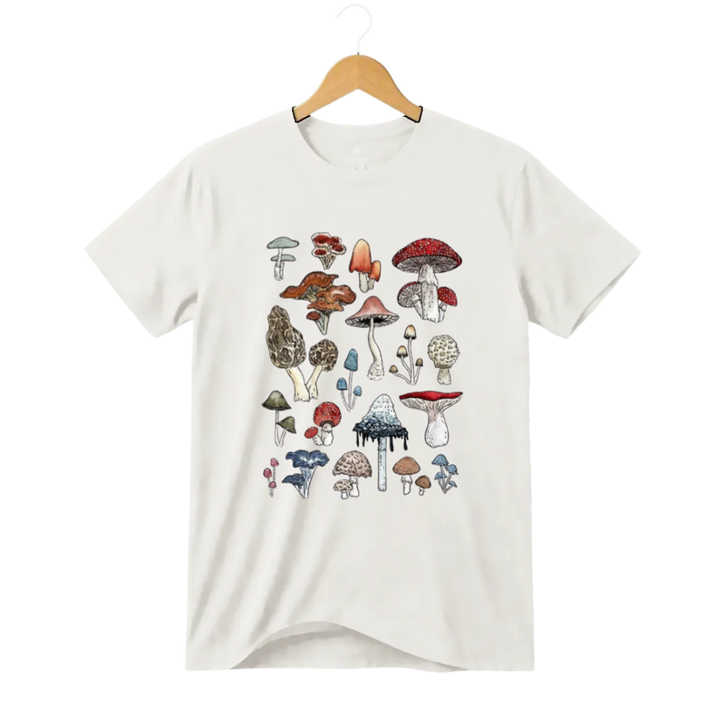 Camiseta Catálogo de Cogumelos da Floresta