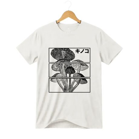 Camiseta Cogumelos em Três Atos