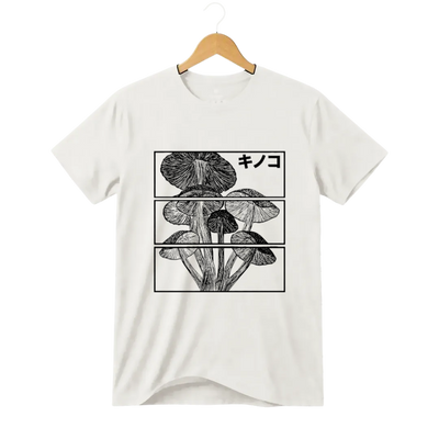 Camiseta Cogumelos em Três Atos