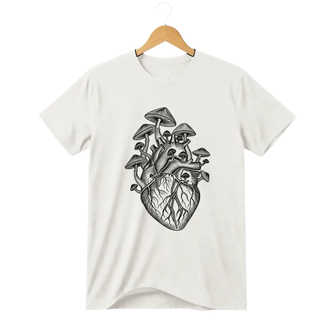 Camiseta Cogumelo Coração Micelial