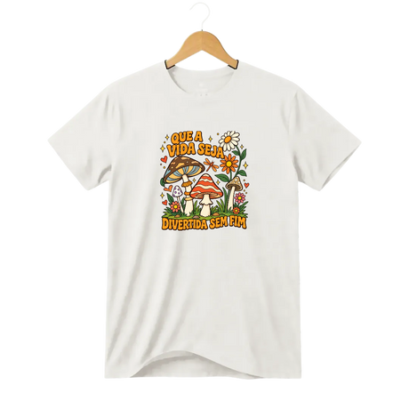 Camiseta Cogumelo Divertida Sem Fim