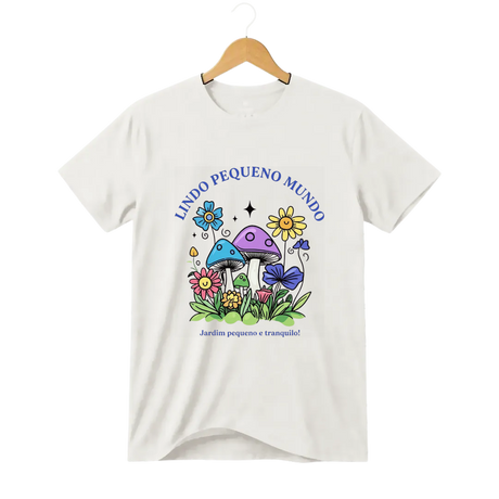 Camiseta Cogumelo Lindo Pequeno Mundo