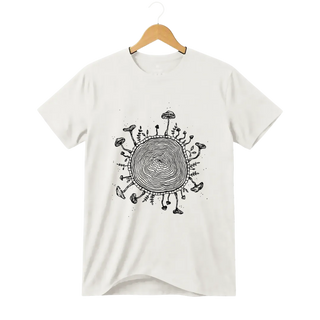 Camiseta Cogumelo Micélio Círculo da Vida