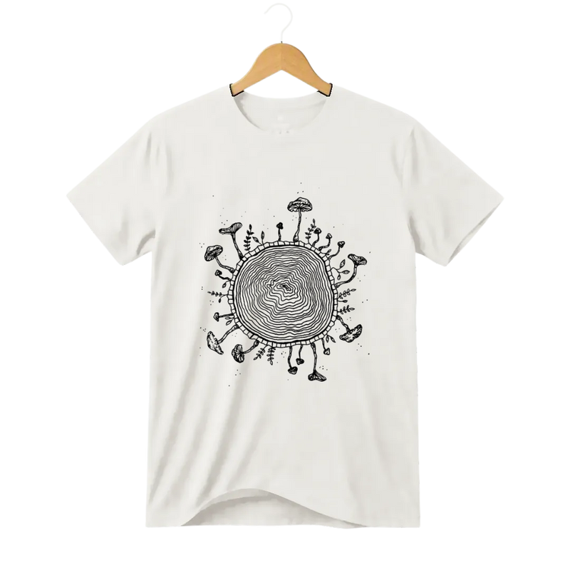 Camiseta Cogumelo Micélio Círculo da Vida