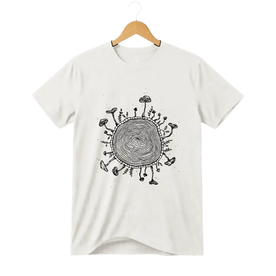 Camiseta Cogumelo Micélio Círculo da Vida