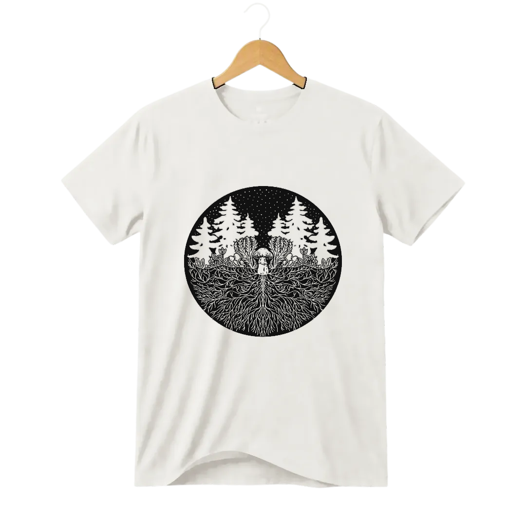 Camiseta Cogumelo O Que Está Embaixo
