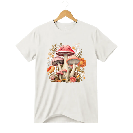 Camiseta Cogumelo Rosa do Campo
