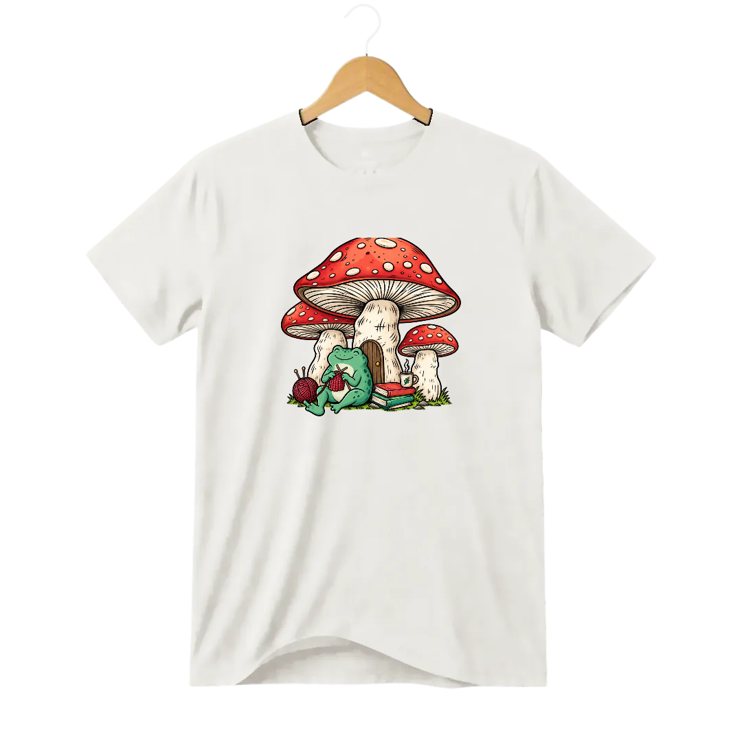 Camiseta Cogumelo Sapo Tricoteiro
