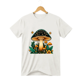 Camiseta Cogumelo Sob o Mesmo Chapéu