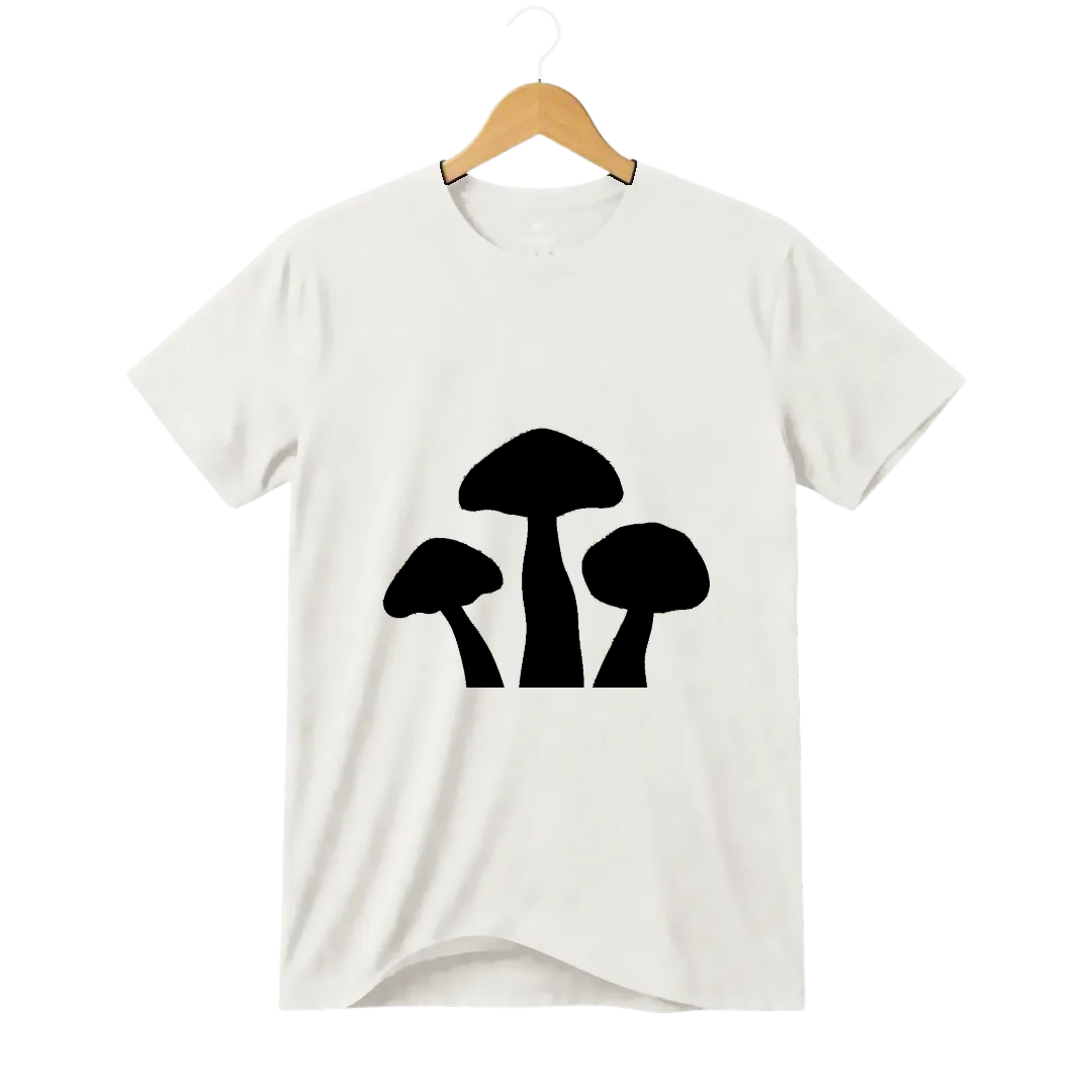 Camiseta Cogumelo Três em Nanquim