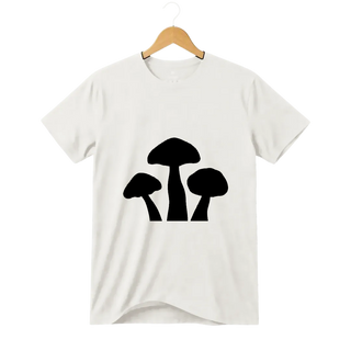 Camiseta Cogumelo Três em Nanquim