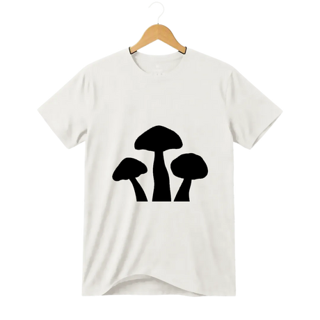 Camiseta Cogumelo Três em Nanquim