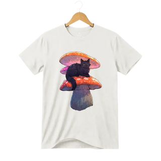 Camiseta Gato Guardião Cogumelo