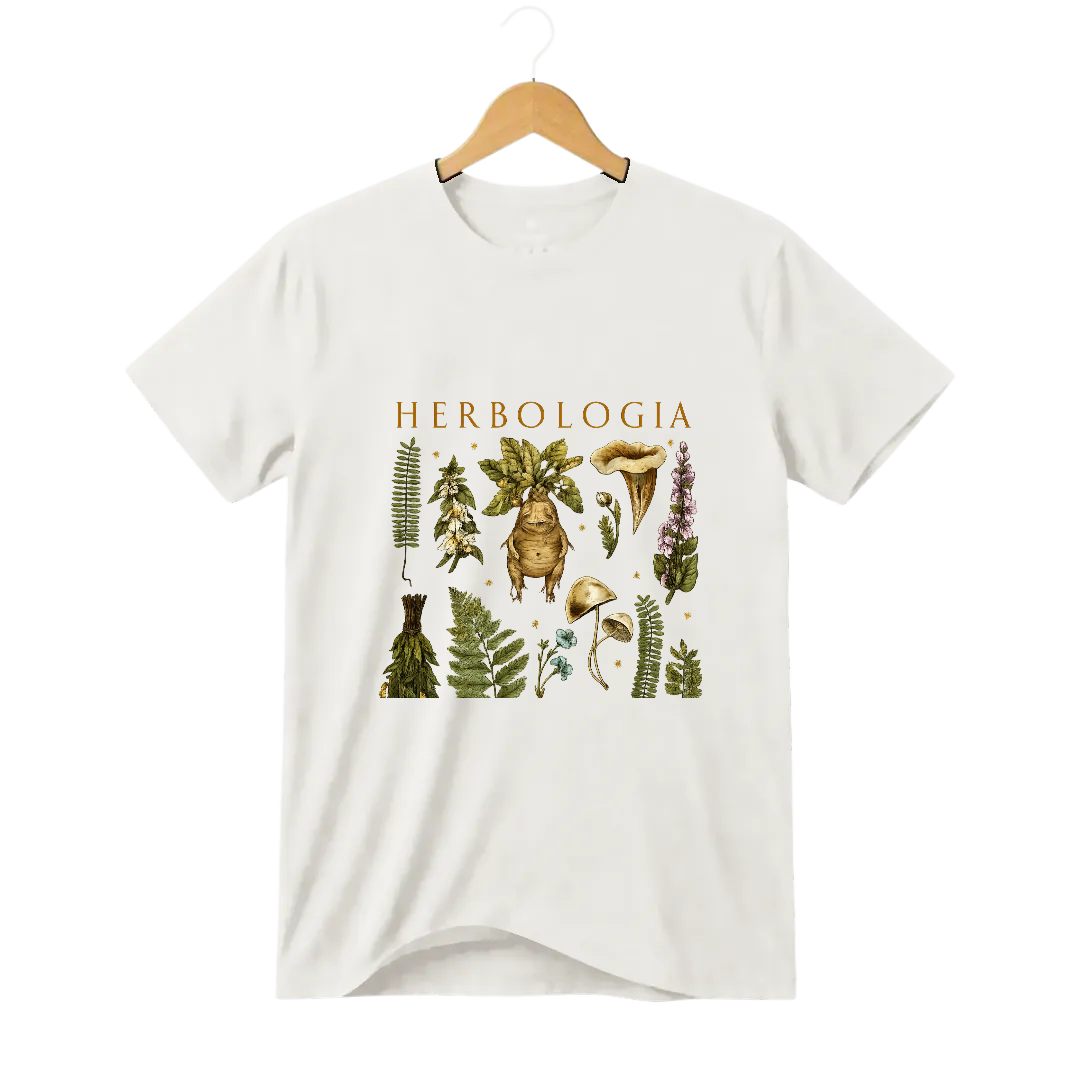 Camiseta Herbologia e Cogumelos