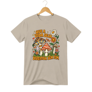 Camiseta Cogumelo Divertida Sem Fim
