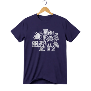 Camiseta Cogumelo Insetos e Chapéus