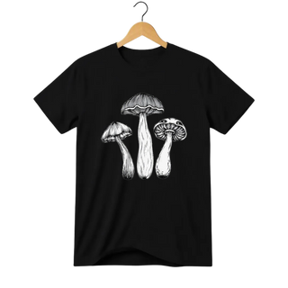 Camiseta Cogumelo Três em Nanquim