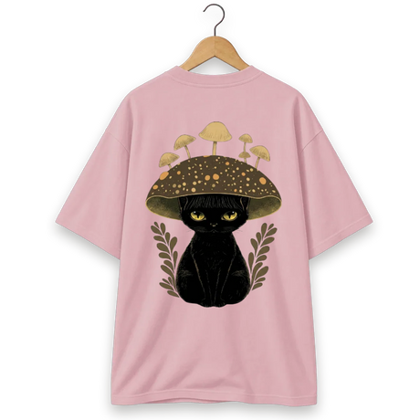 Oversized gato chapeu cogumelo