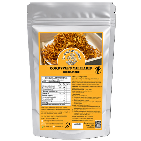 Cogumelo Cordyceps militaris Desidratado 50 g