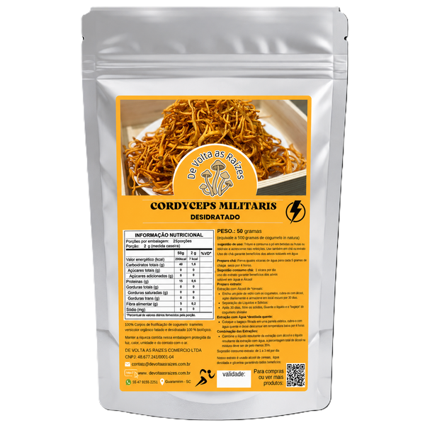 Cogumelo Cordyceps militaris Desidratado 50 g
