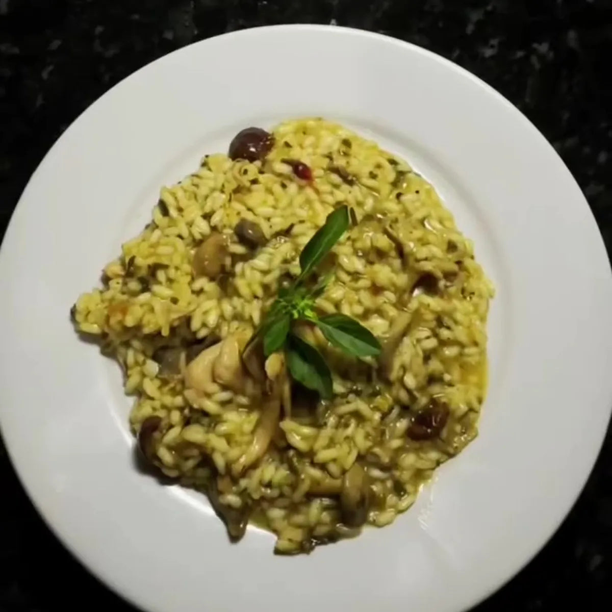 Risoto pronto no prato