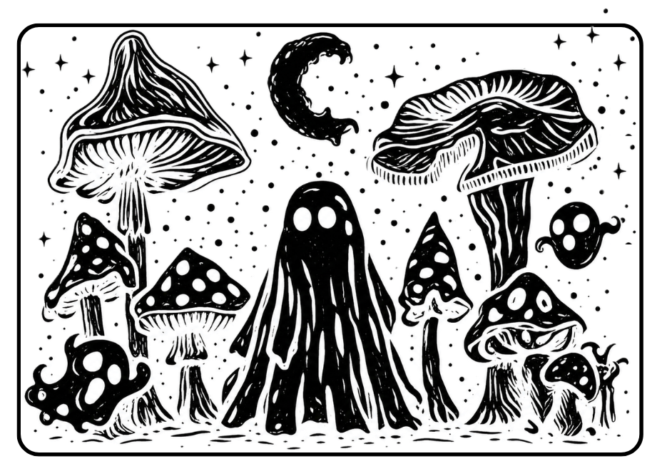 Camiseta Cogumelos Fantasmas