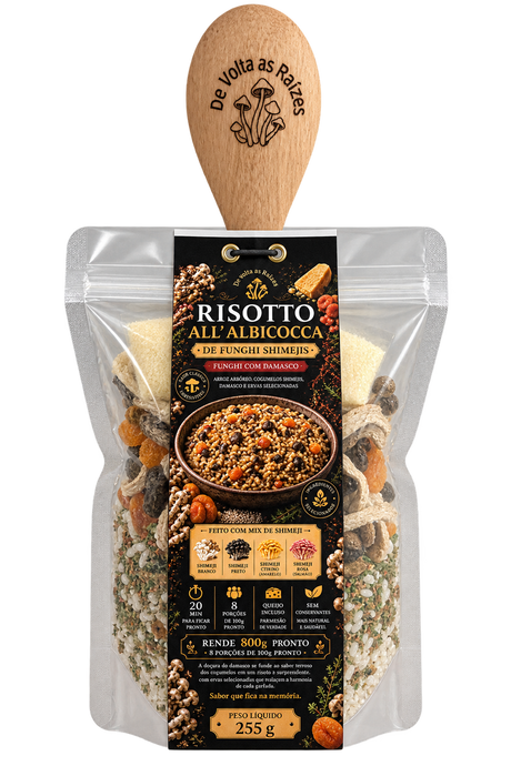 Risoto Funghi Shimeji com Damasco