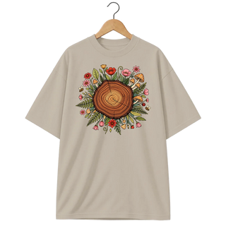 Camiseta Oversized Cogumelo Anéis do Tempo