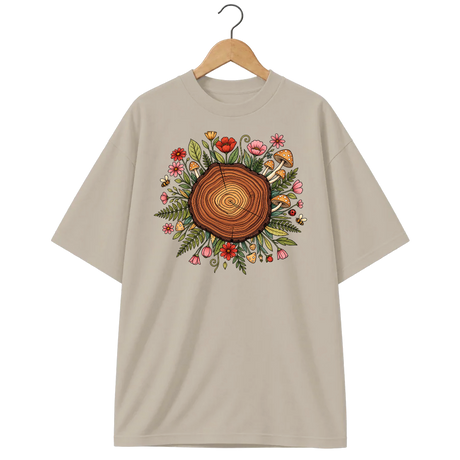Camiseta Oversized Cogumelo Anéis do Tempo