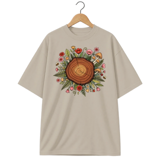 Camiseta Oversized Cogumelo Anéis do Tempo