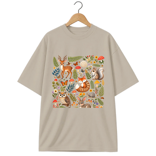 Camiseta Oversized Cogumelo Bichos da Mata