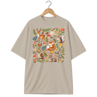 Camiseta Oversized Cogumelo Bichos da Mata