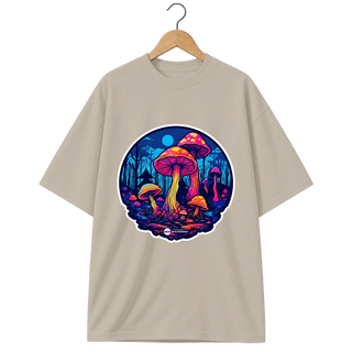 Camiseta Oversized Cogumelos do Bosque Fluorescente