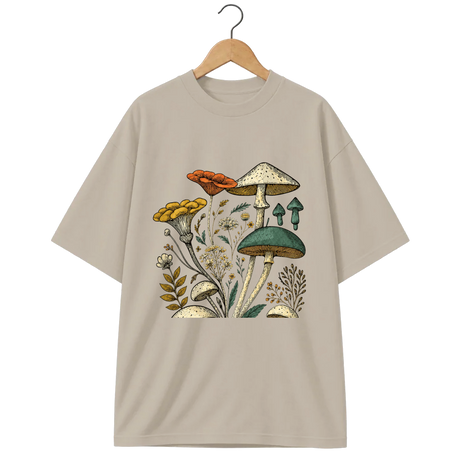 Camiseta Oversized Cogumelo Canteiro Selvagem