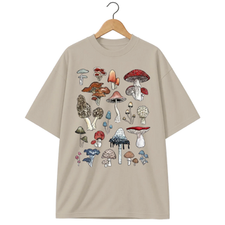 Camiseta Oversized Catálogo de Cogumelos da Floresta