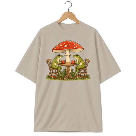 Camiseta Oversized Cogumelo Chá das Cinco no Bosque