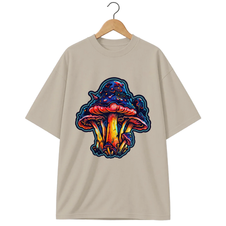 Camiseta Oversized Cogumelo em Destaque