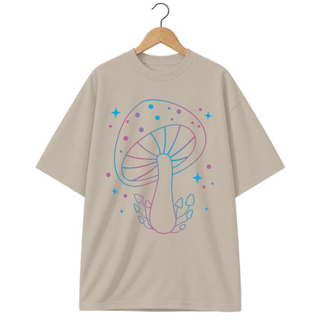 Camiseta Oversized Cogumelo Luz da Escuridão