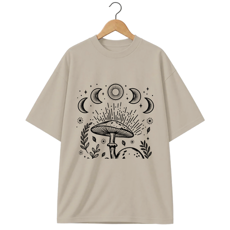 Camiseta Oversized Cogumelos da Lua