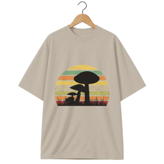 Camiseta Oversized Cogumelo Raízes Retrô
