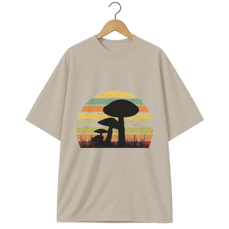 Camiseta Oversized Cogumelo Raízes Retrô