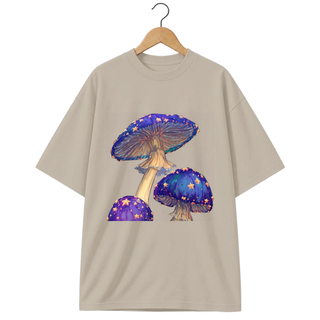 Camiseta Oversized Cogumelos de Estrelas