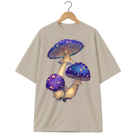 Camiseta Oversized Cogumelos de Estrelas